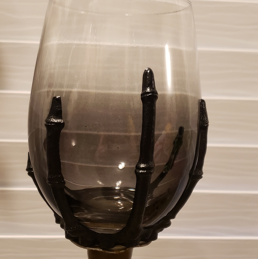 Skeleton wine glass